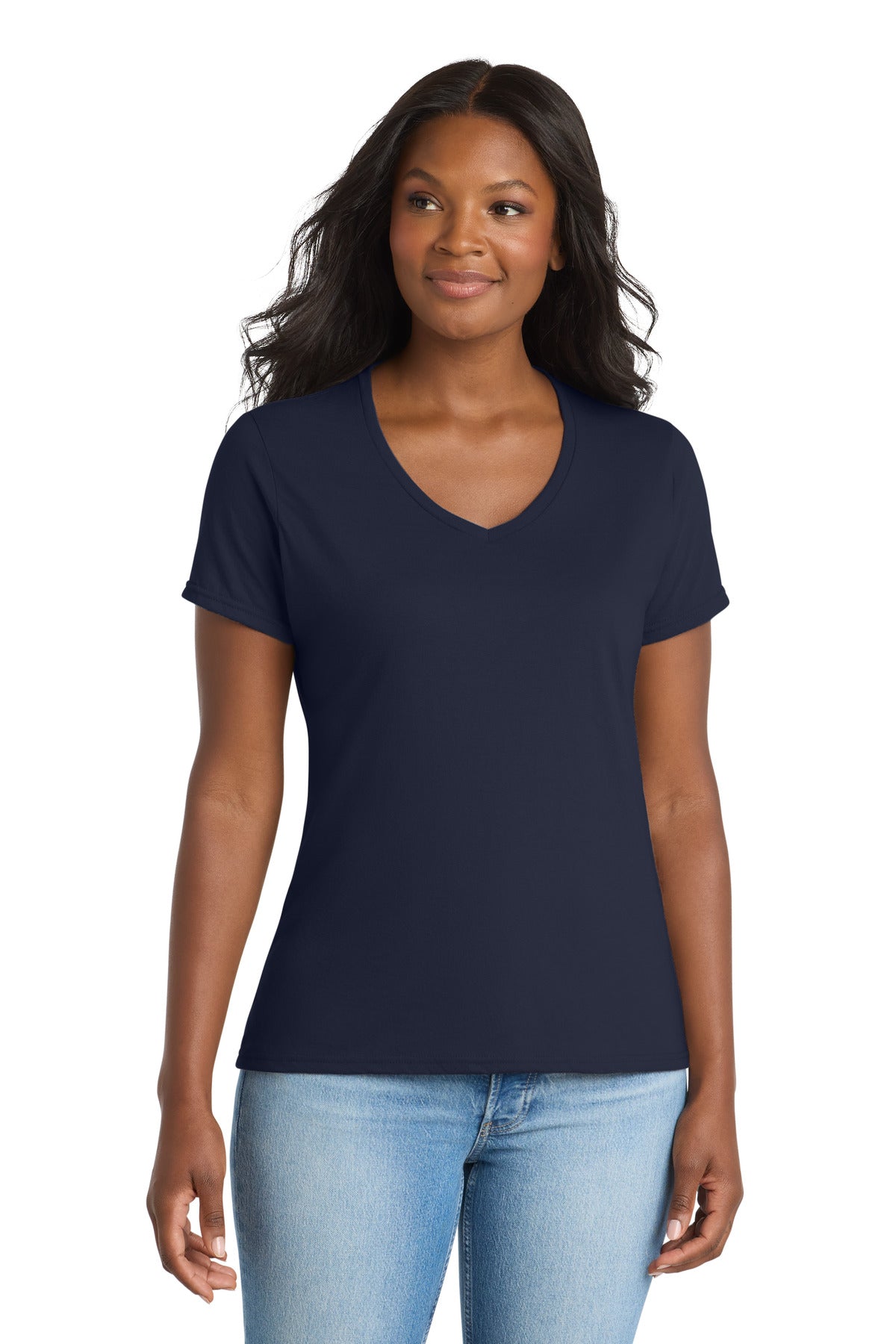 Port & Co Women's Performance Blend V-Neck Tee LPC381V