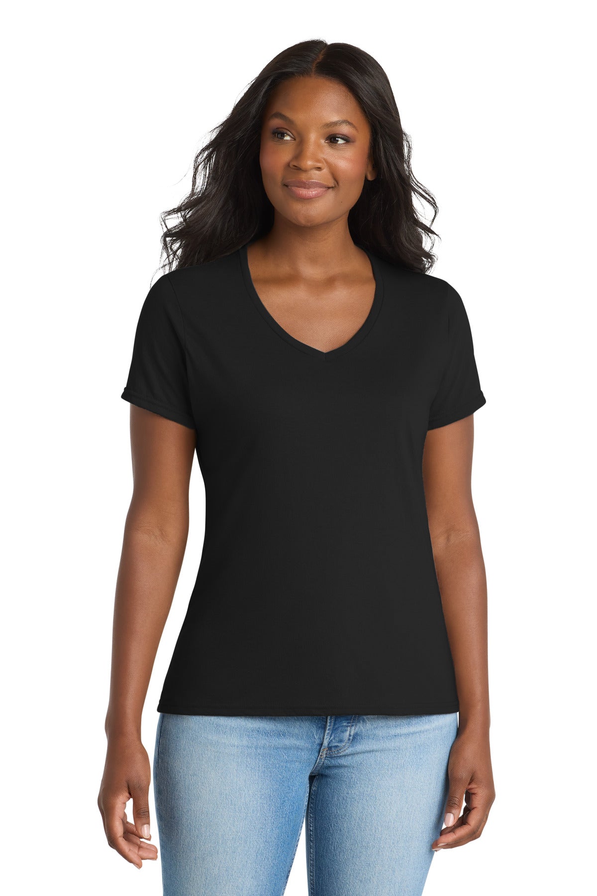 Port & Co Women's Performance Blend V-Neck Tee LPC381V