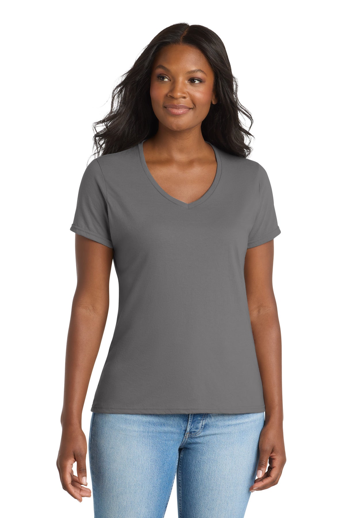 Port & Co Women's Performance Blend V-Neck Tee LPC381V
