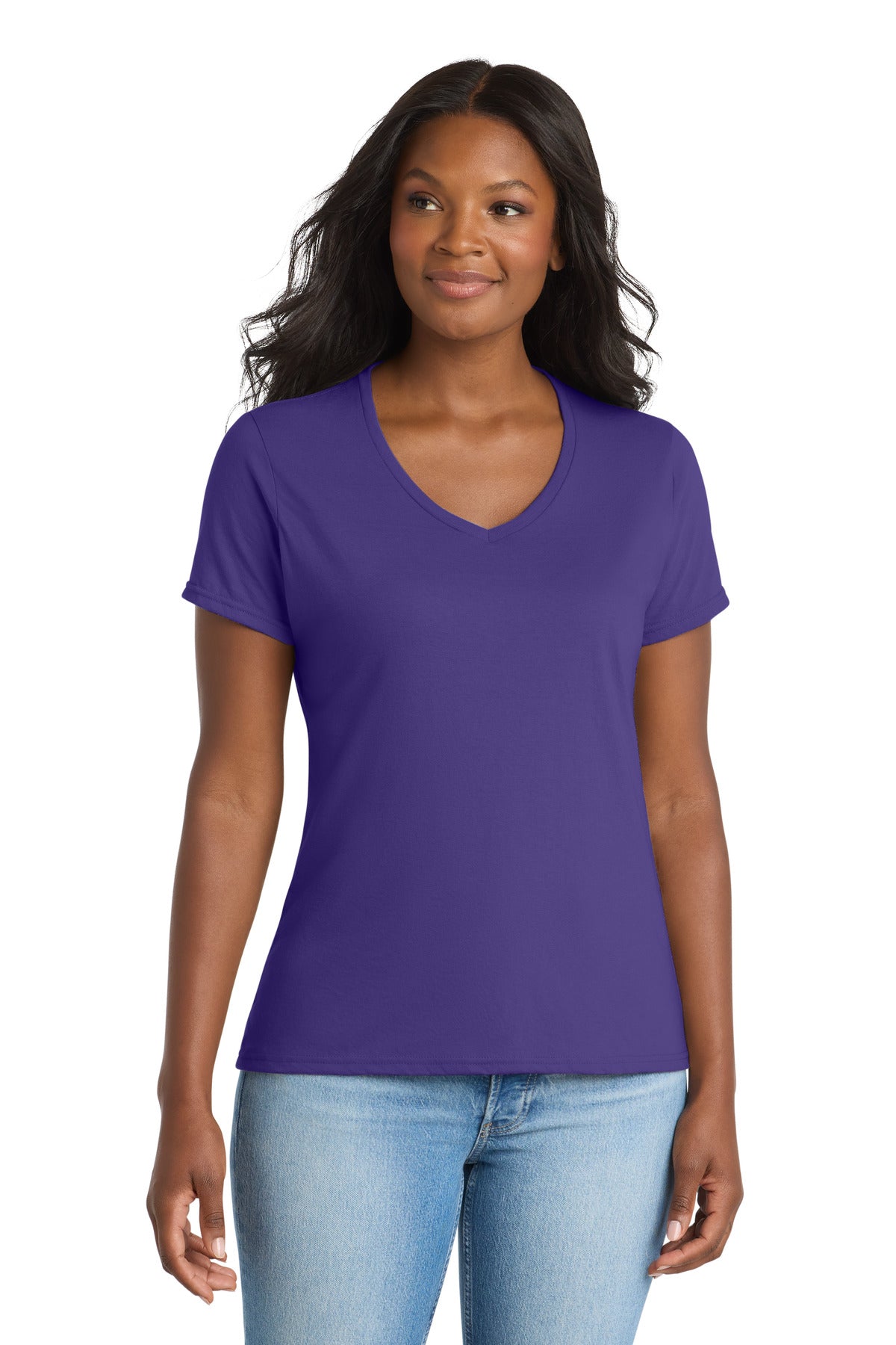 Port & Co Women's Performance Blend V-Neck Tee LPC381V