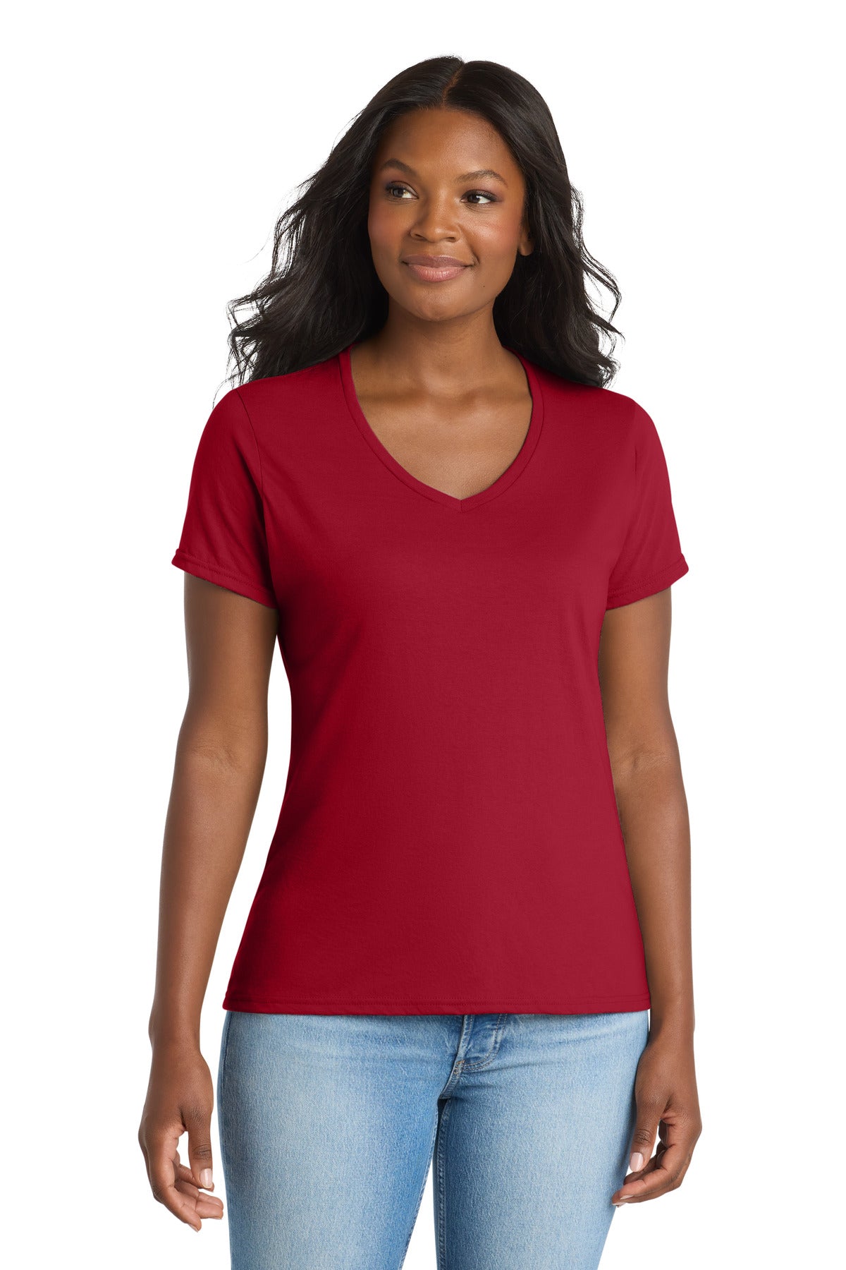 Port & Co Women's Performance Blend V-Neck Tee LPC381V