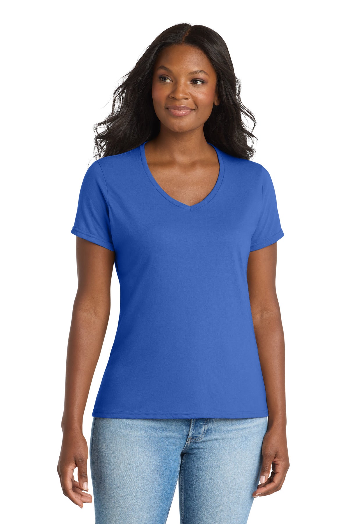 Port & Co Women's Performance Blend V-Neck Tee LPC381V