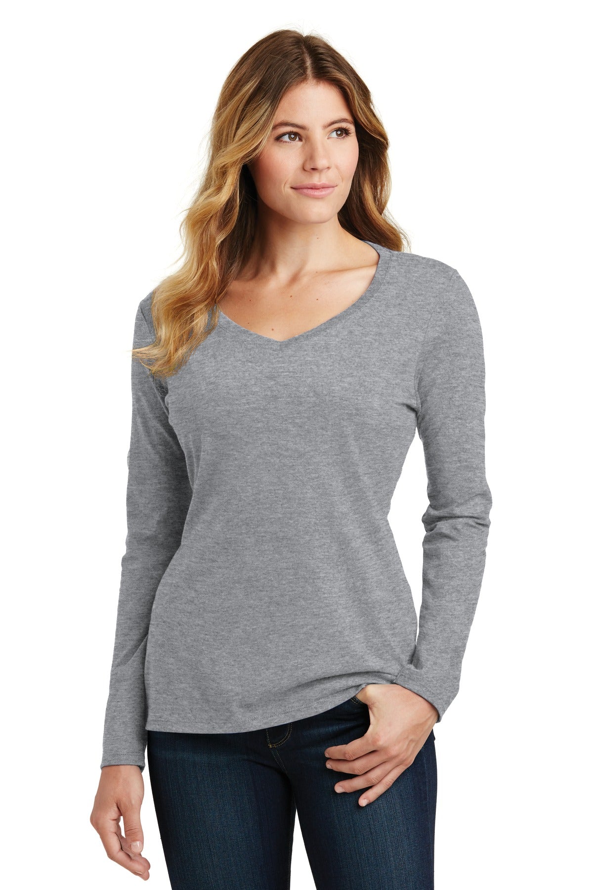 Port & Co™ Women's Long Sleeve Fan Favorite V-Neck Tee LPC450VLS