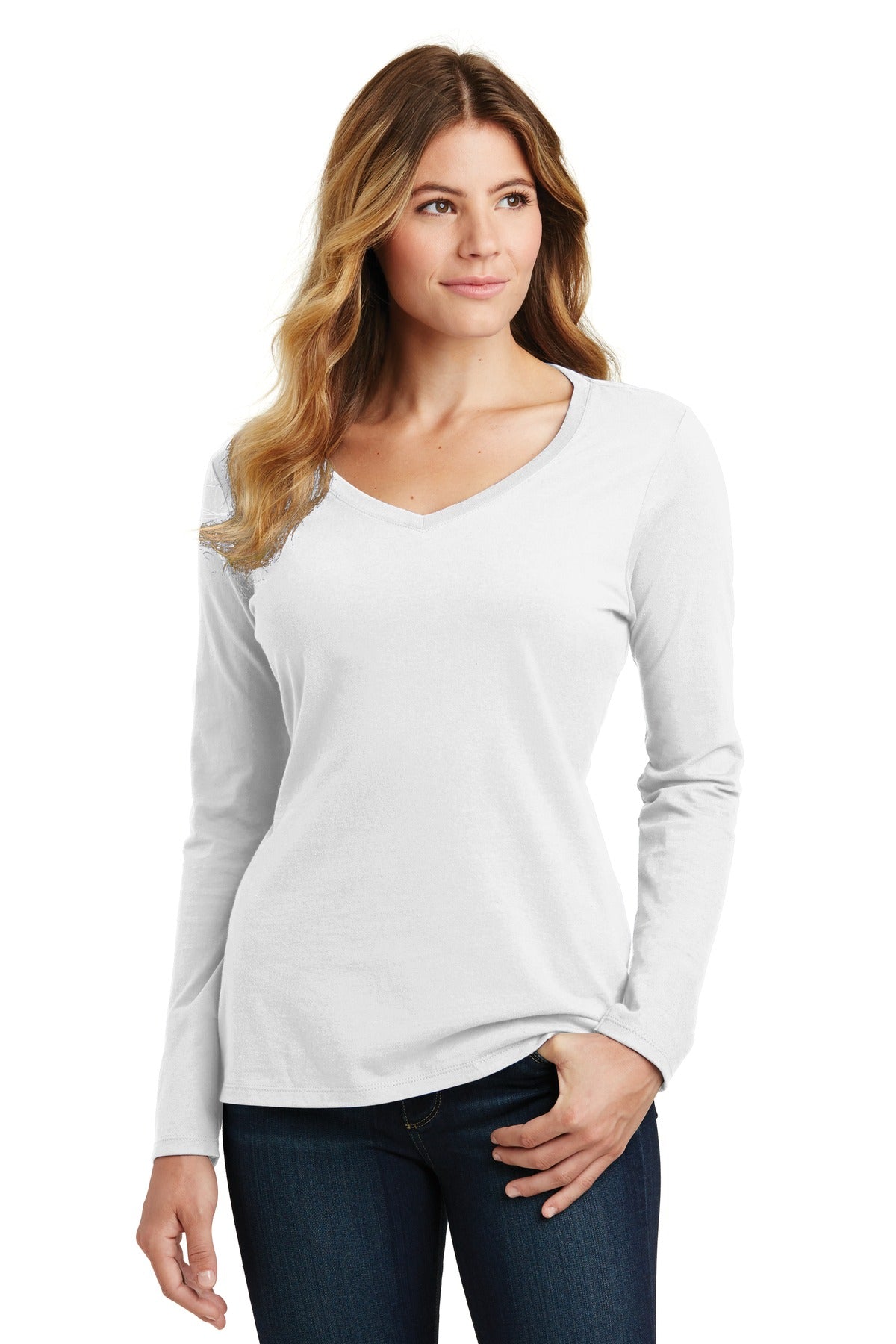 Port & Co™ Women's Long Sleeve Fan Favorite V-Neck Tee LPC450VLS