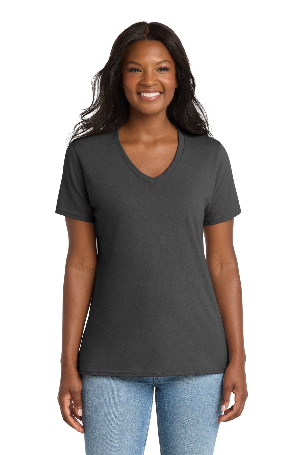 Port & Co™ Women's Core Cotton V-Neck Tee LPC54V