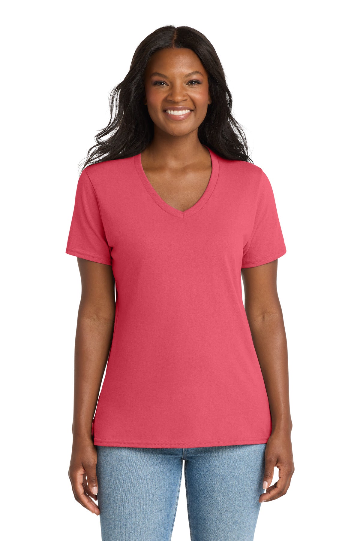 Port & Co™ Women's Core Cotton V-Neck Tee LPC54V