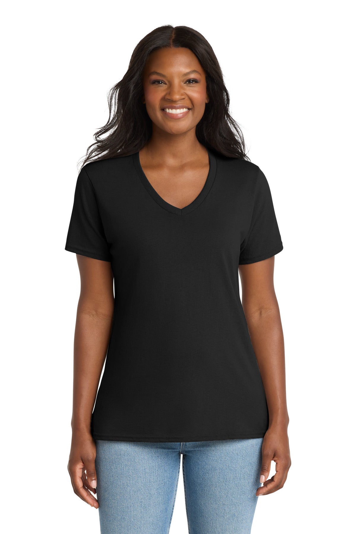 Port & Co™ Women's Core Cotton V-Neck Tee LPC54V