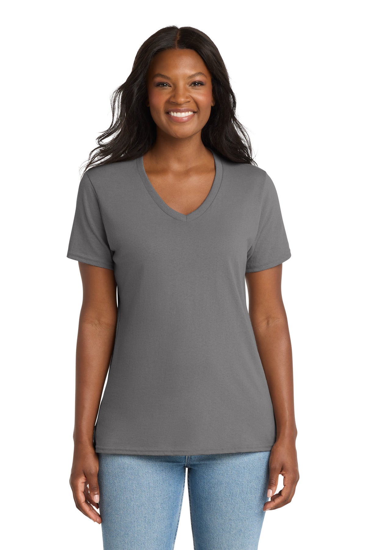Port & Co™ Women's Core Cotton V-Neck Tee LPC54V