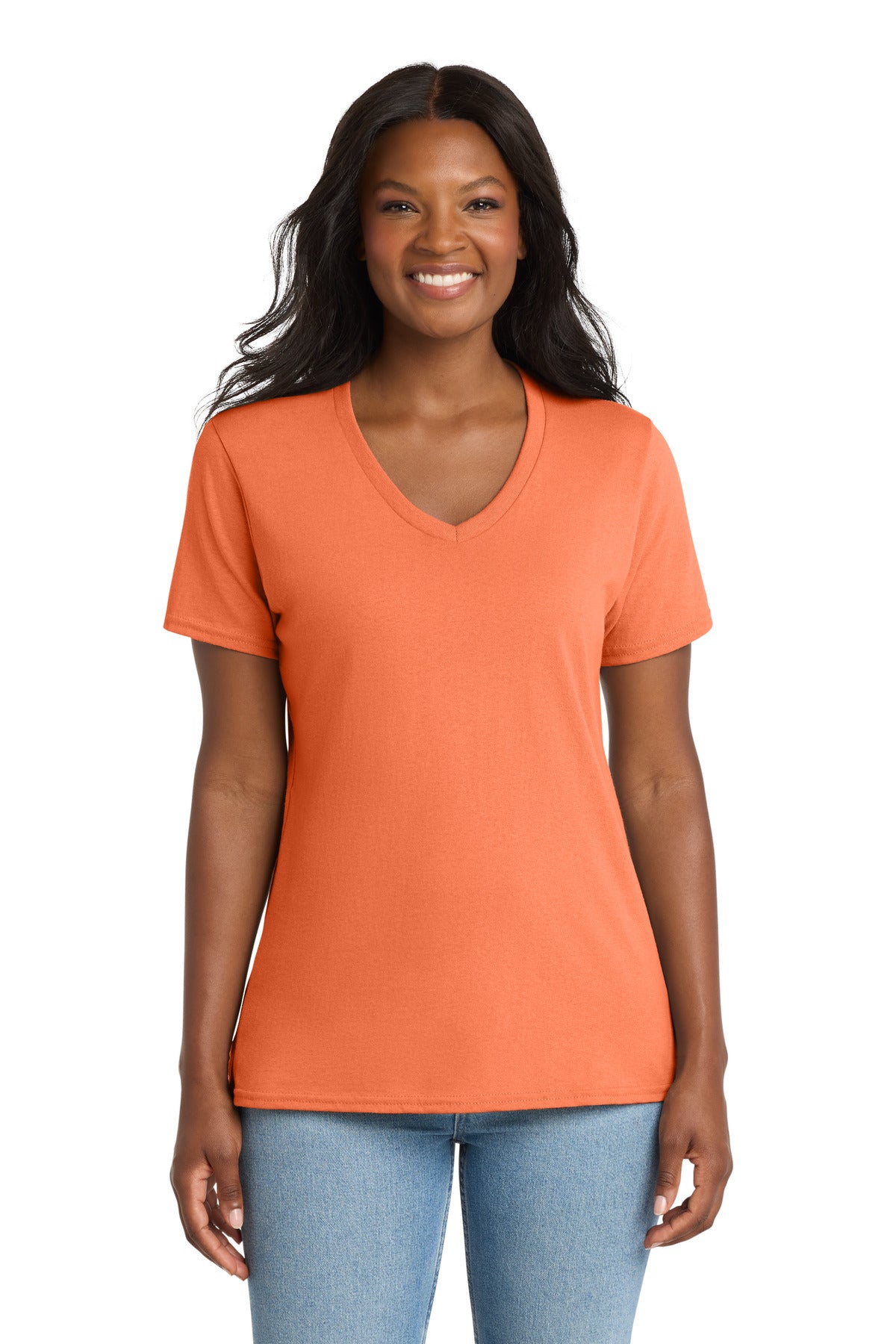 Port & Co™ Women's Core Cotton V-Neck Tee LPC54V