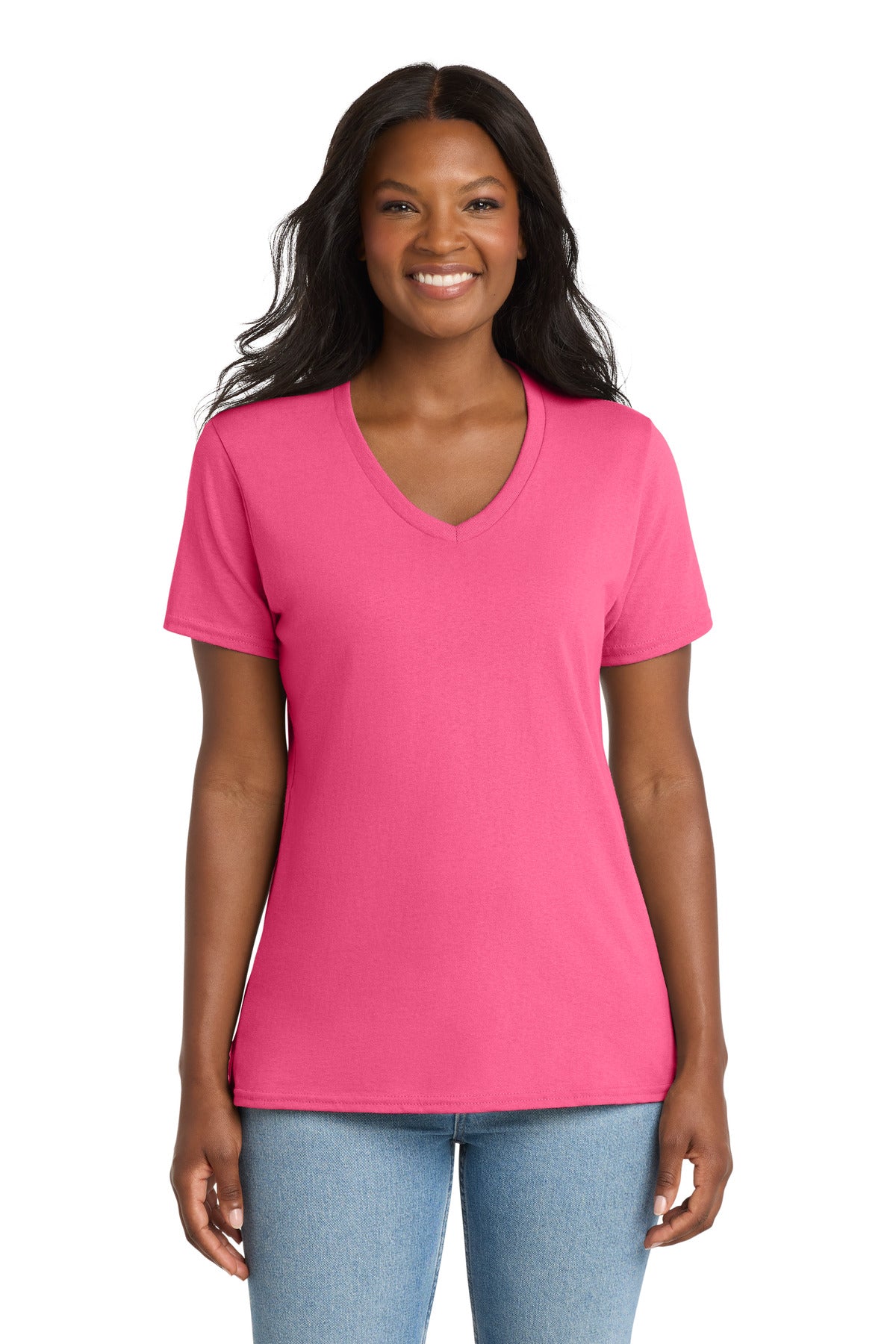 Port & Co™ Women's Core Cotton V-Neck Tee LPC54V