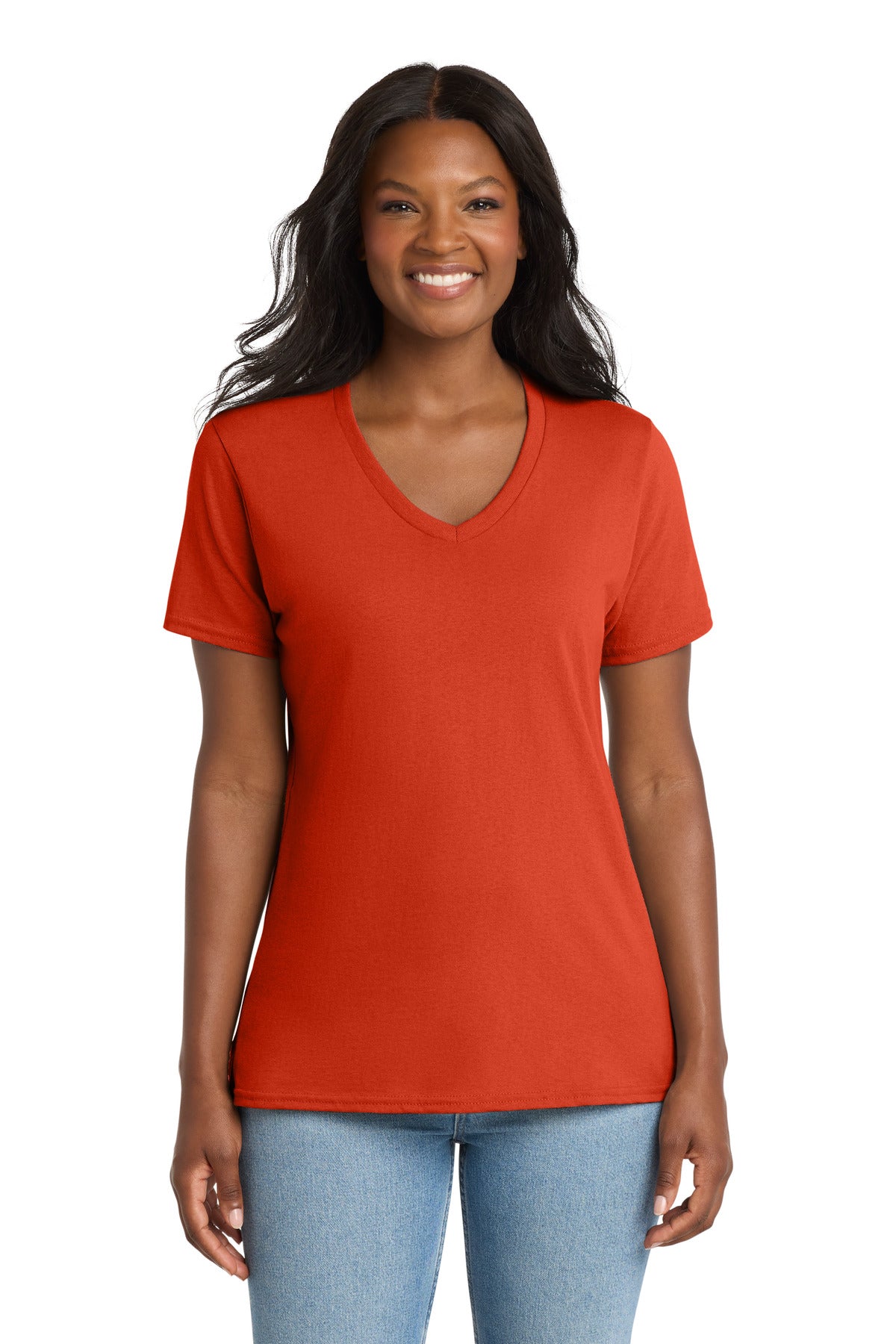 Port & Co™ Women's Core Cotton V-Neck Tee LPC54V