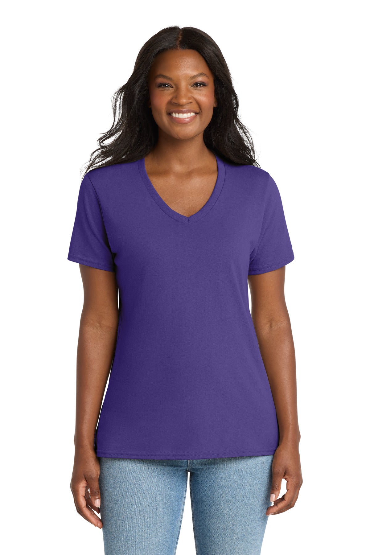 Port & Co™ Women's Core Cotton V-Neck Tee LPC54V