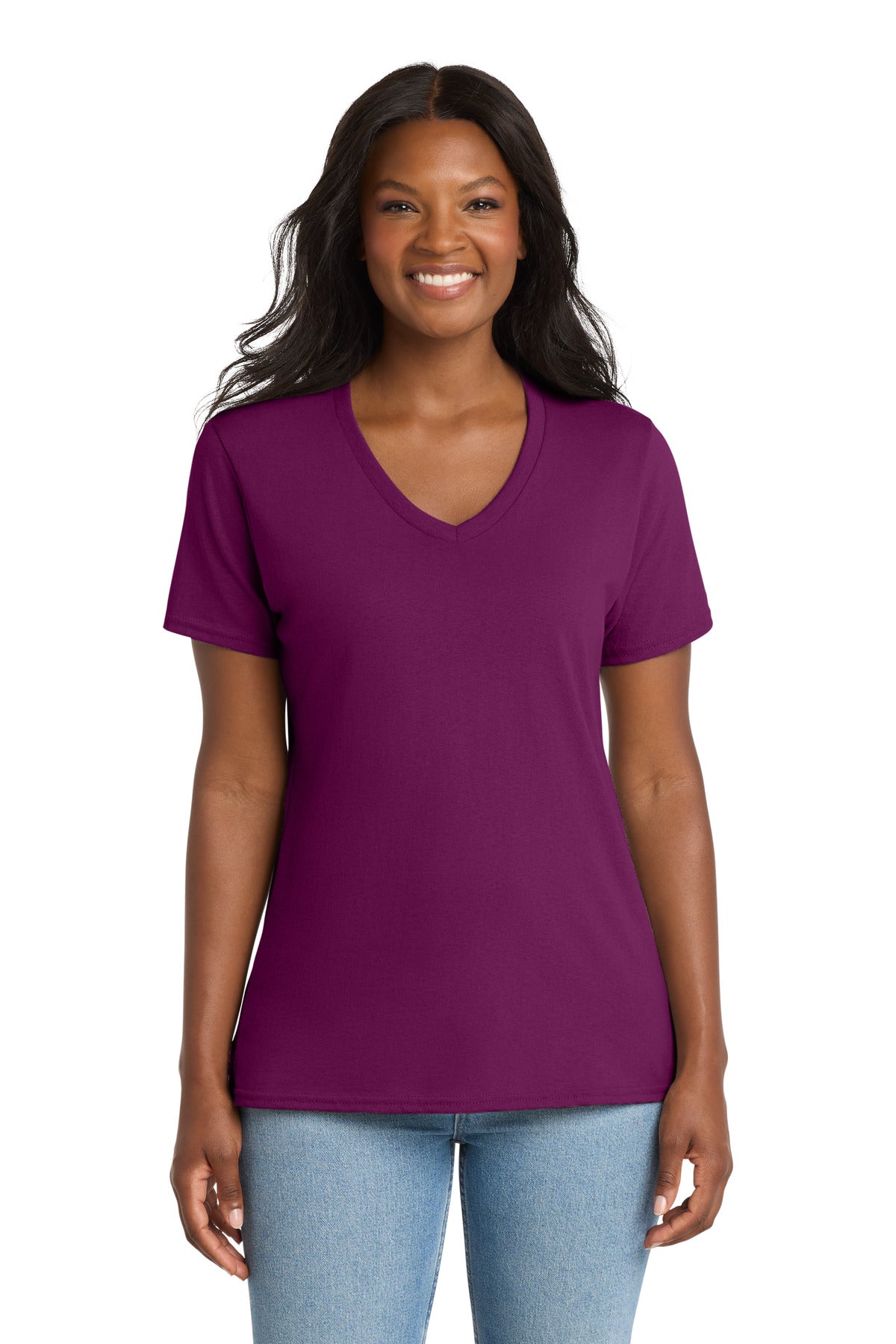 Port & Co™ Women's Core Cotton V-Neck Tee LPC54V