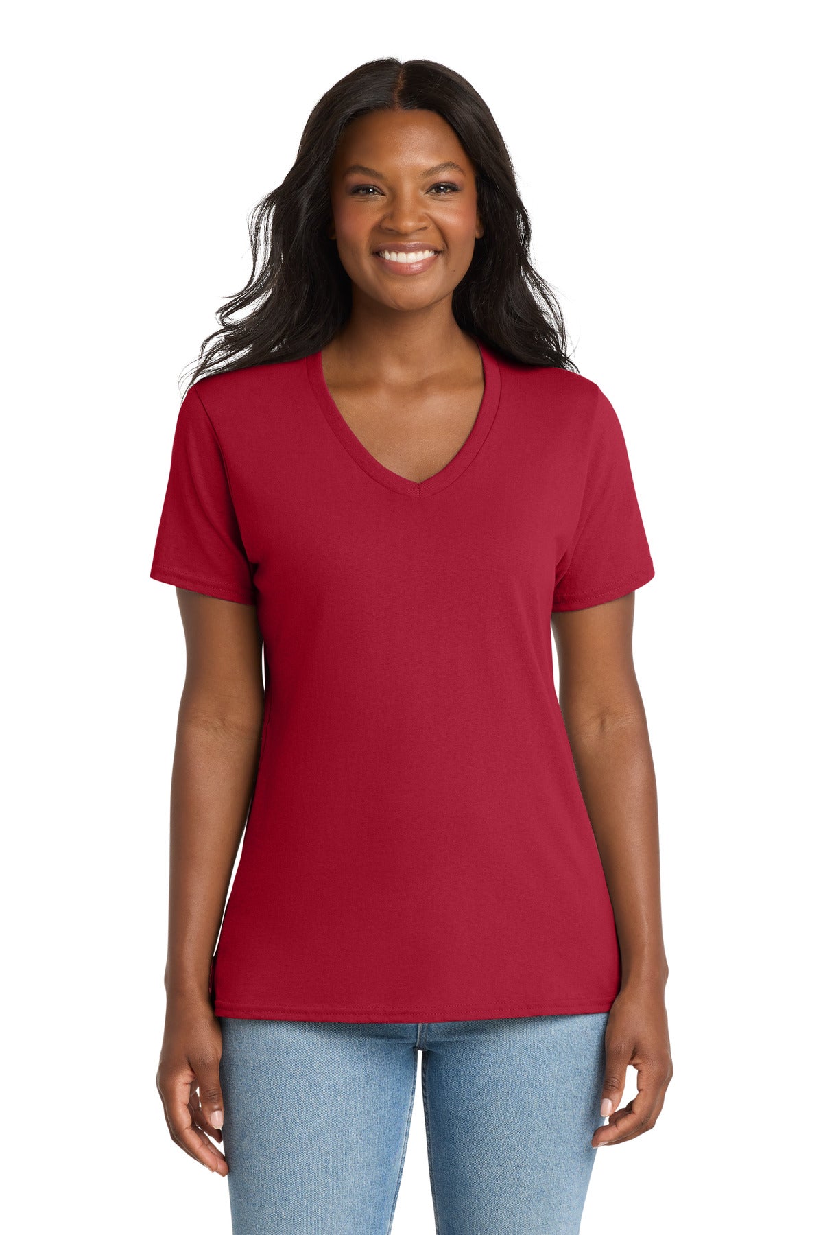 Port & Co™ Women's Core Cotton V-Neck Tee LPC54V