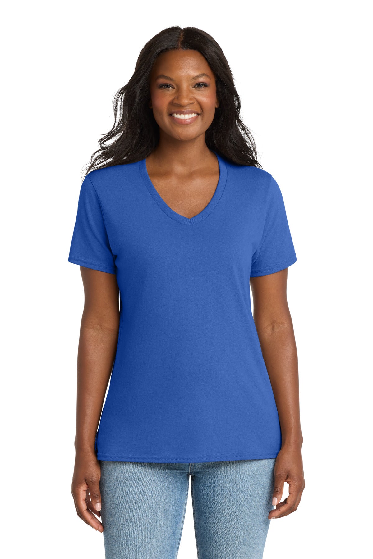 Port & Co™ Women's Core Cotton V-Neck Tee LPC54V