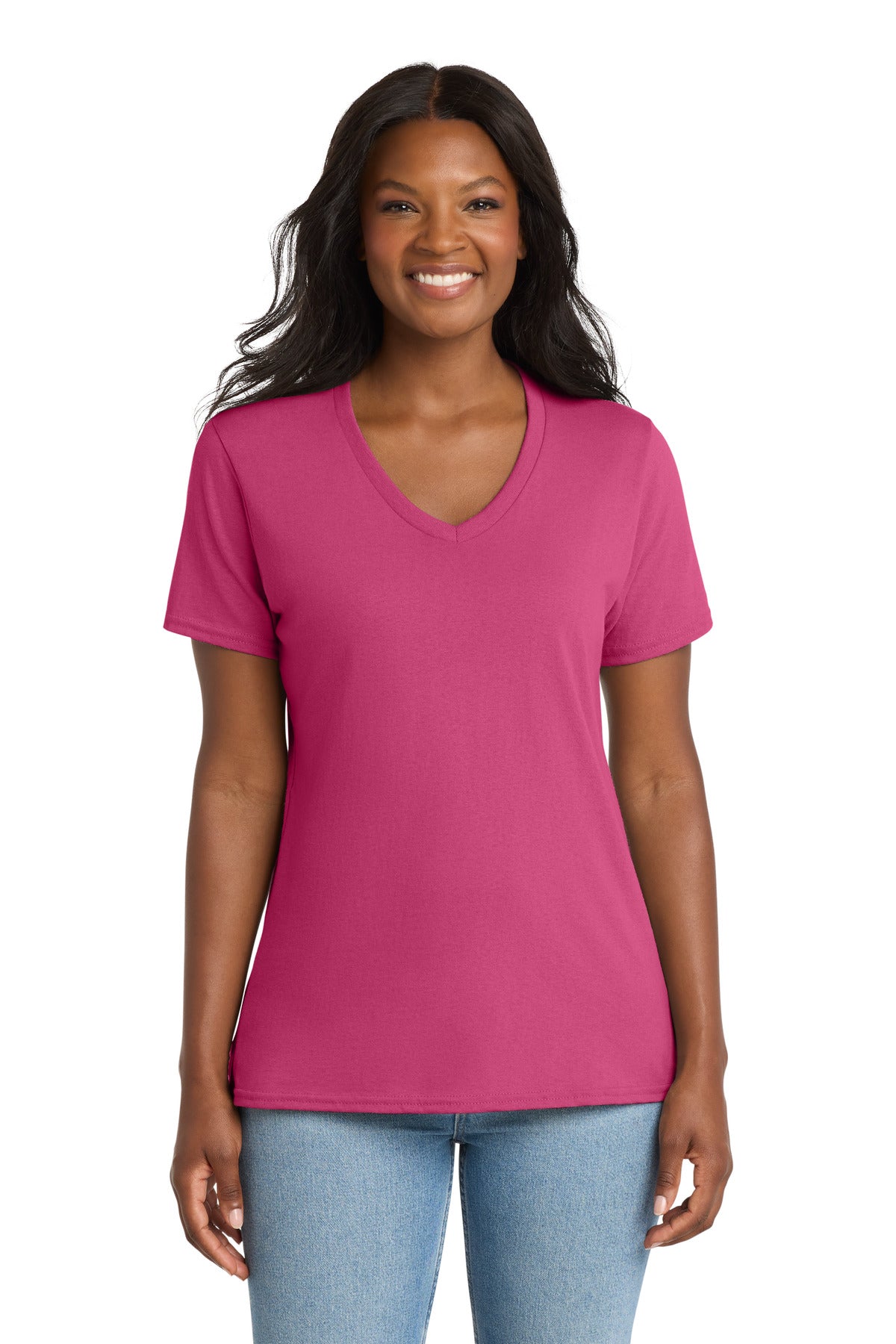 Port & Co™ Women's Core Cotton V-Neck Tee LPC54V