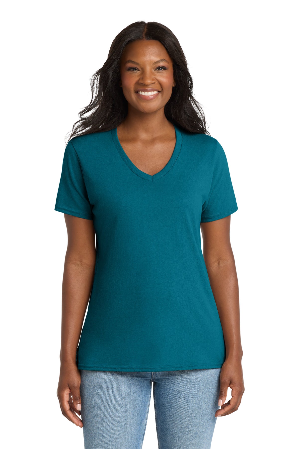 Port & Co™ Women's Core Cotton V-Neck Tee LPC54V