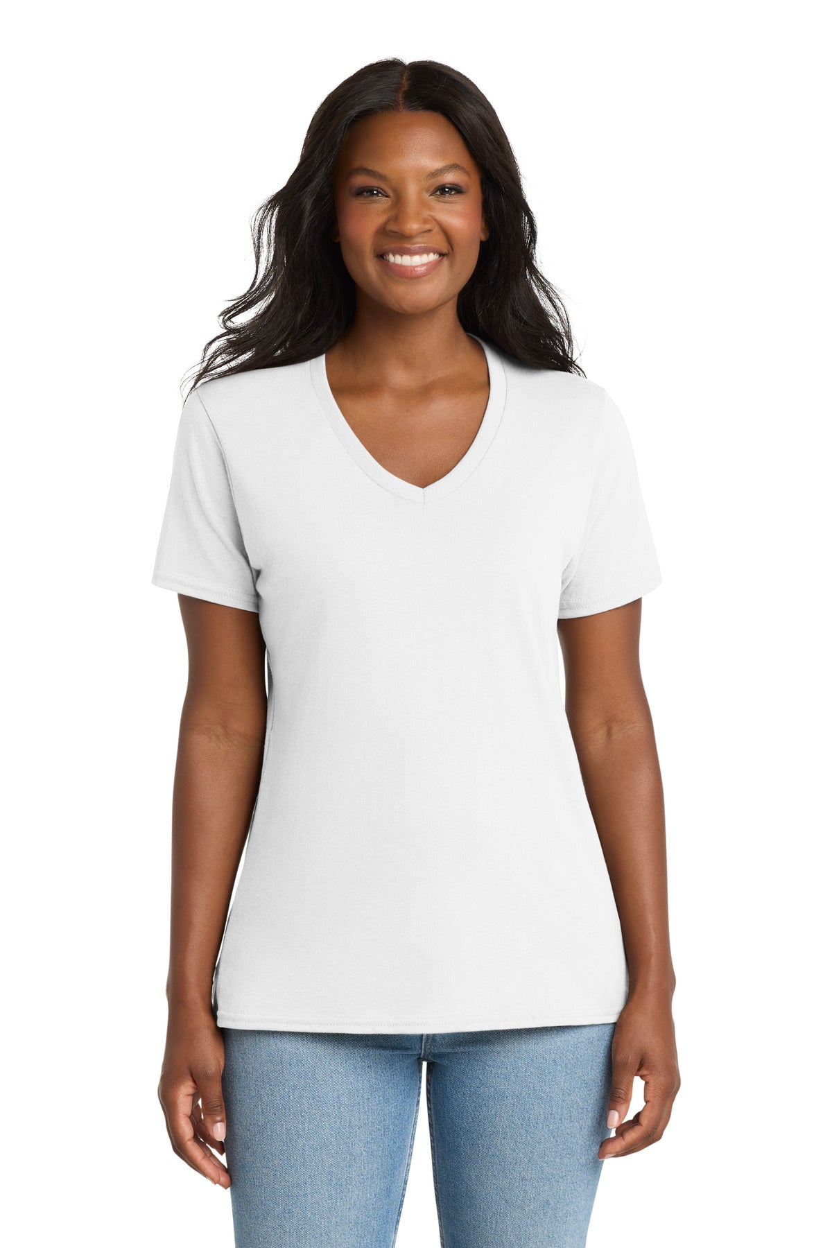 Port & Co™ Women's Core Cotton V-Neck Tee LPC54V