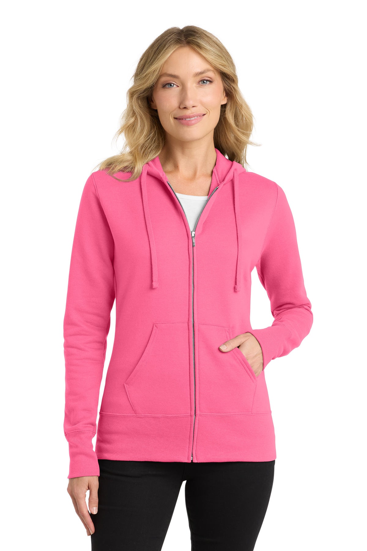 Port & Co™ Women's Core Fleece Full-Zip Hooded Sweatshirt LPC78ZH