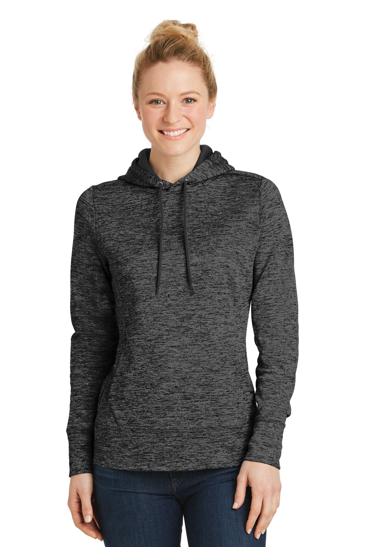 Sport-Tek® Women's PosiCharge® Electric Heather Fleece Hooded Pullover LST225