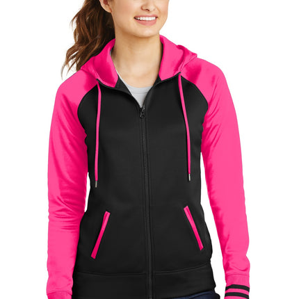 Sport-Tek ®  Women's Sport-Wick ®  Varsity Fleece Full-Zip Hooded Jacket. LST236