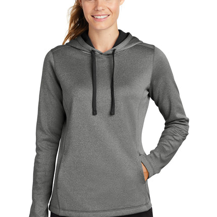 Sport-Tek  ®  Women's PosiCharge  ®  Sport-Wick  ®  Heather Fleece Hooded Pullover. LST264