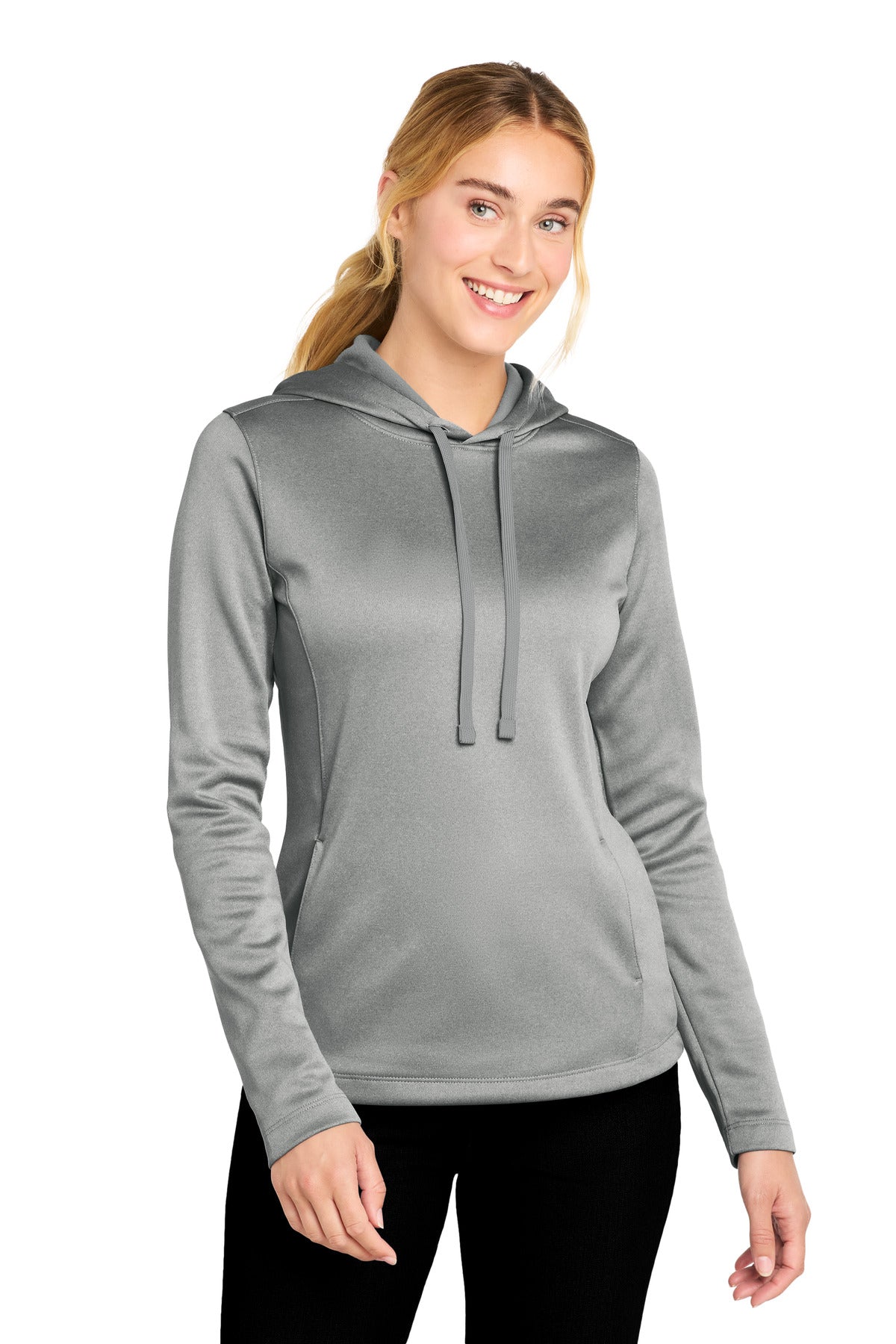 Sport-Tek ® Women's PosiCharge ® Sport-Wick ® Heather Fleece Hooded Pullover LST264