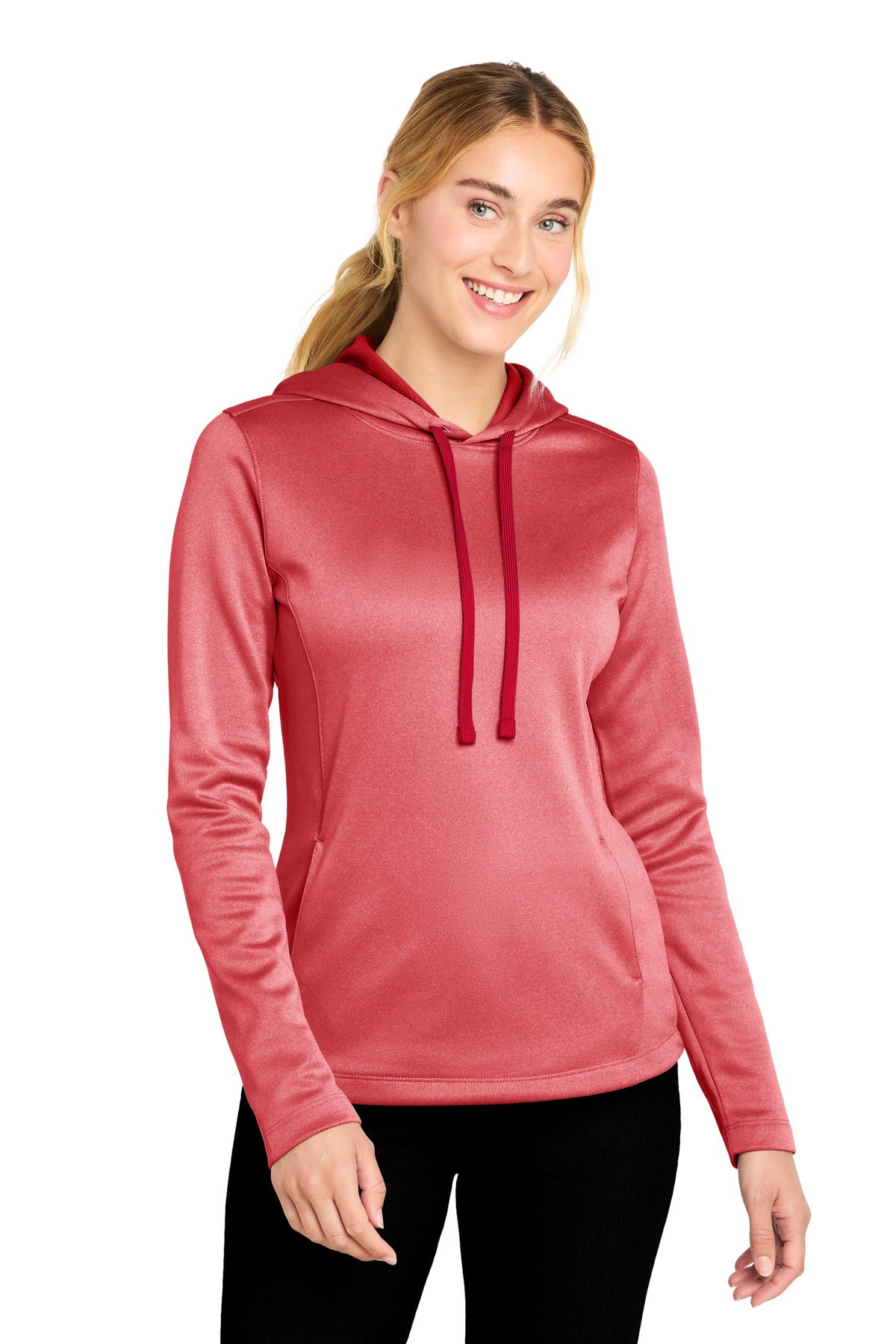 Sport-Tek ® Women's PosiCharge ® Sport-Wick ® Heather Fleece Hooded Pullover LST264