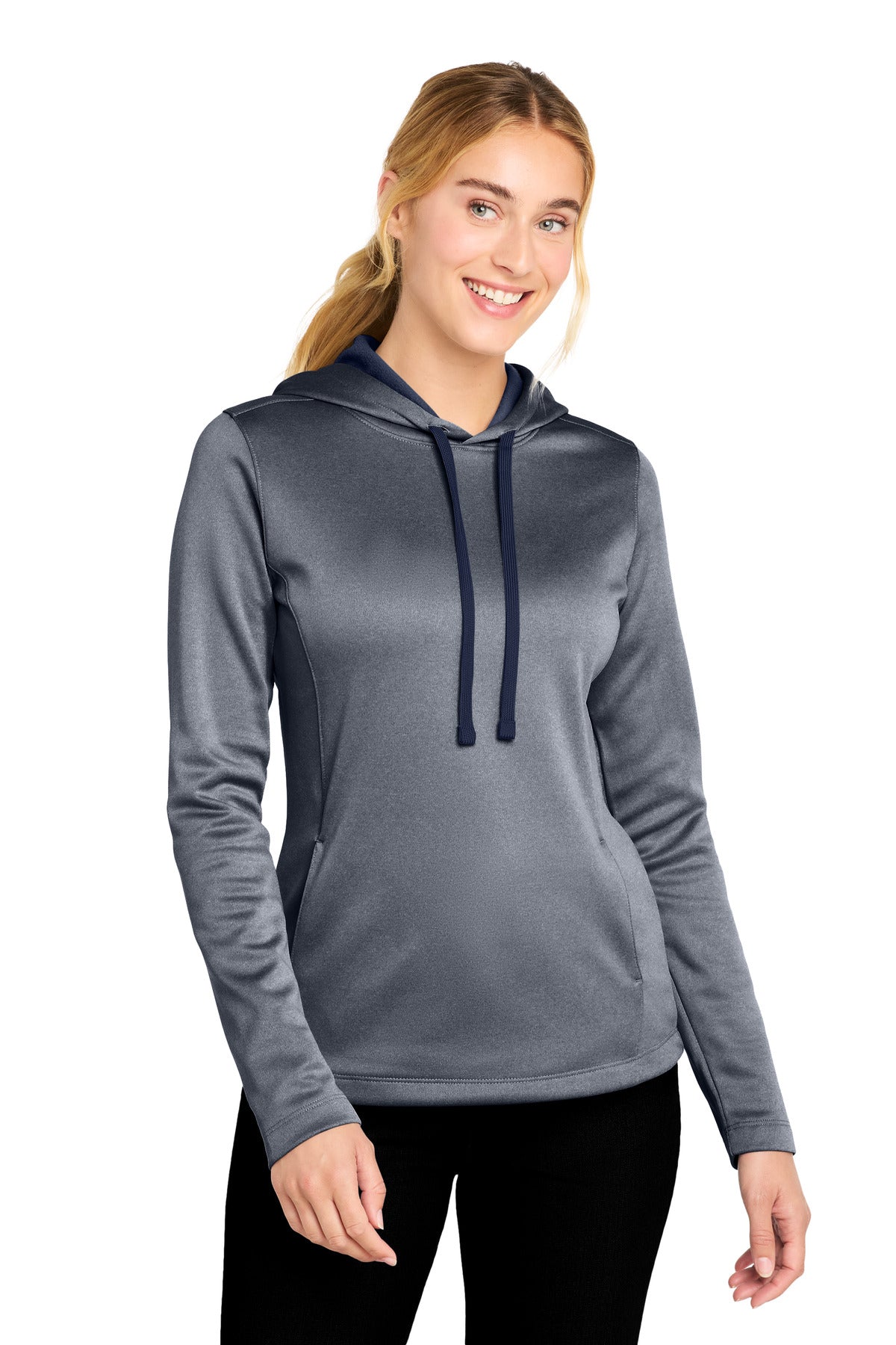Sport-Tek ® Women's PosiCharge ® Sport-Wick ® Heather Fleece Hooded Pullover LST264