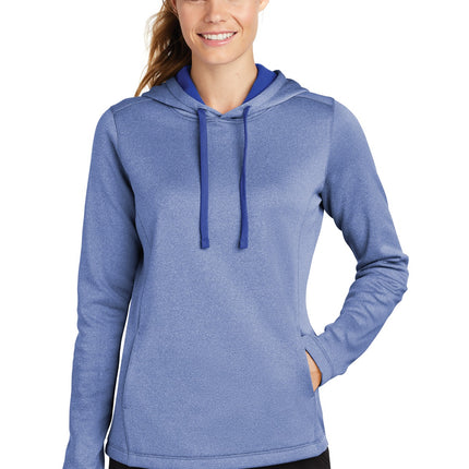 Sport-Tek  ®  Women's PosiCharge  ®  Sport-Wick  ®  Heather Fleece Hooded Pullover. LST264