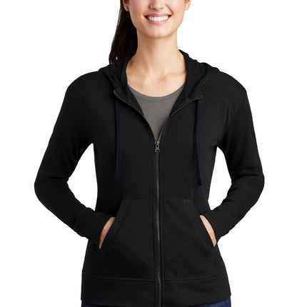 Sport-Tek  ®  Women's PosiCharge  ®  Tri-Blend Wicking Fleece Full-Zip Hooded Jacket LST293