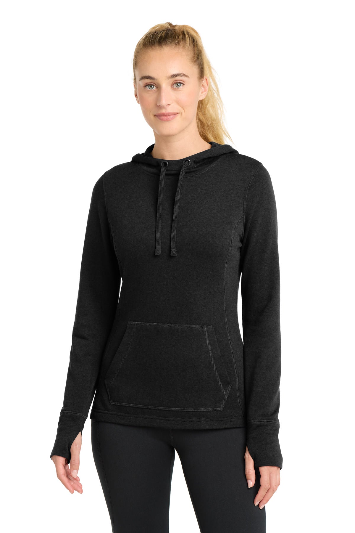 Sport-Tek ® Women's PosiCharge ® Tri-Blend Wicking Fleece Hooded Pullover LST296