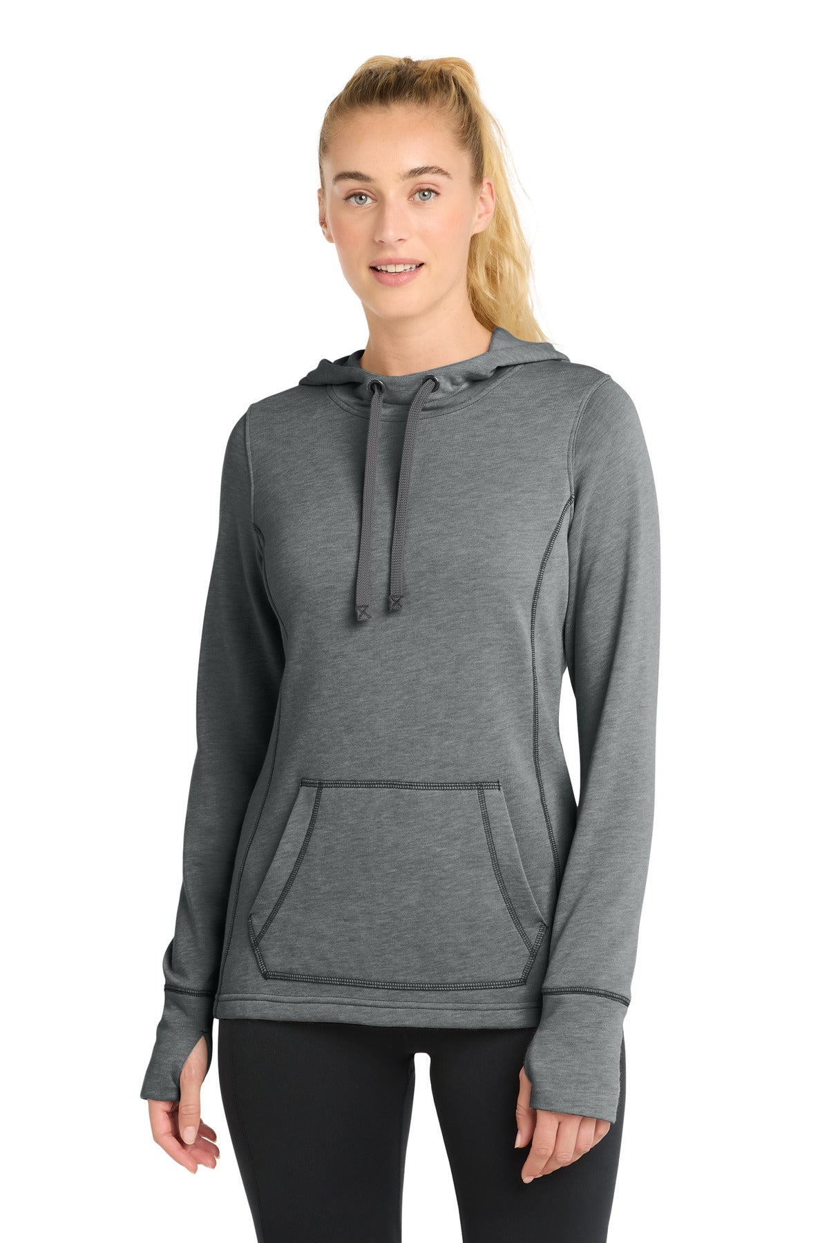 Sport-Tek ® Women's PosiCharge ® Tri-Blend Wicking Fleece Hooded Pullover LST296
