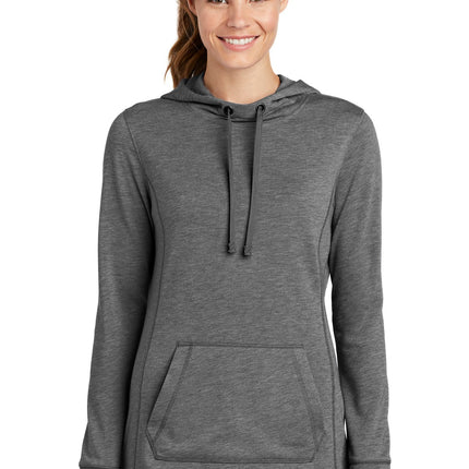 Sport-Tek  ®  Women's PosiCharge  ®  Tri-Blend Wicking Fleece Hooded Pullover. LST296