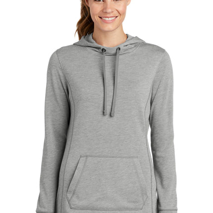 Sport-Tek  ®  Women's PosiCharge  ®  Tri-Blend Wicking Fleece Hooded Pullover. LST296