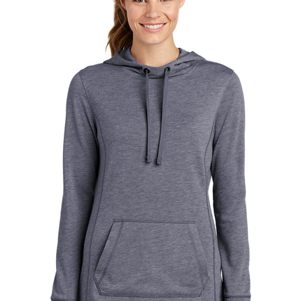 Sport-Tek  ®  Women's PosiCharge  ®  Tri-Blend Wicking Fleece Hooded Pullover. LST296