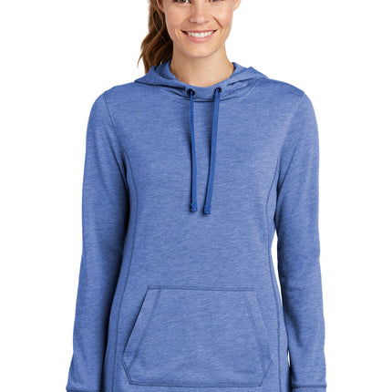 Sport-Tek  ®  Women's PosiCharge  ®  Tri-Blend Wicking Fleece Hooded Pullover. LST296