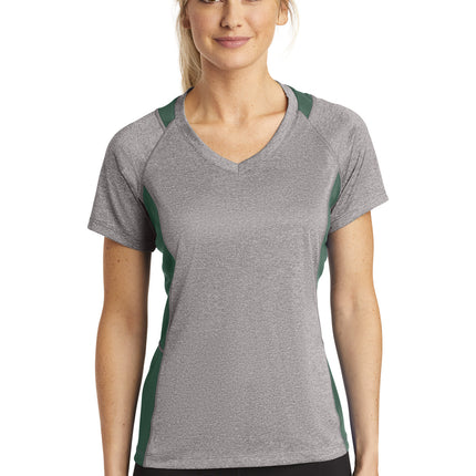 Sport-Tek ®  Women's Heather Colorblock Contender   V-Neck Tee. LST361