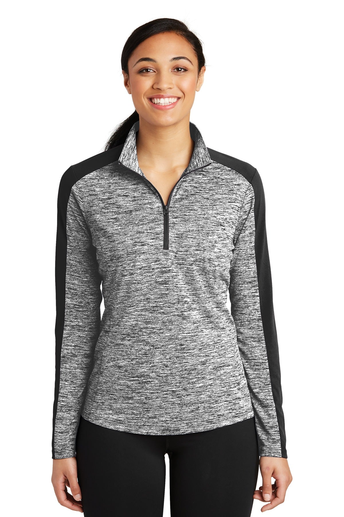 Sport-Tek® Women's PosiCharge® Electric Heather Colorblock 1/4-Zip Pullover LST397