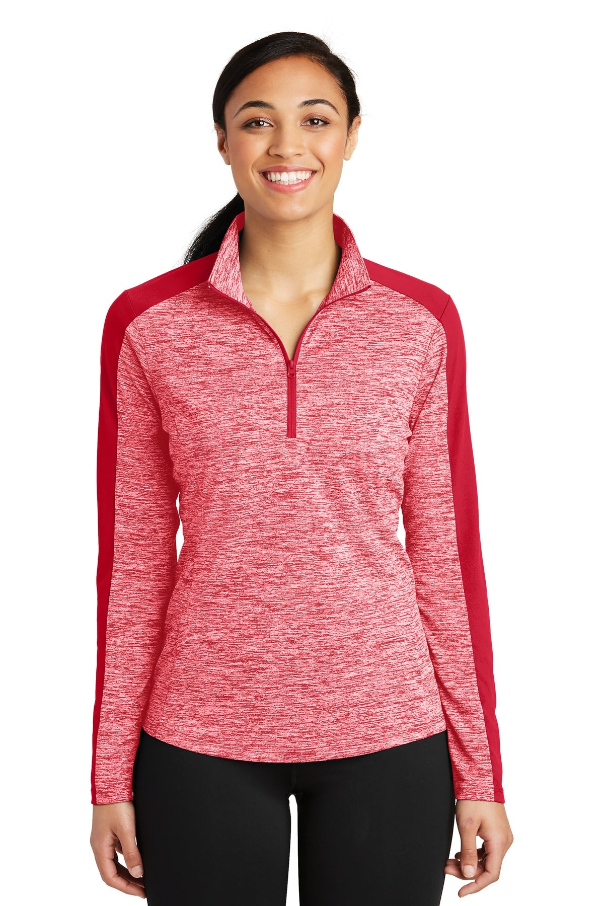 Sport-Tek® Women's PosiCharge® Electric Heather Colorblock 1/4-Zip Pullover LST397