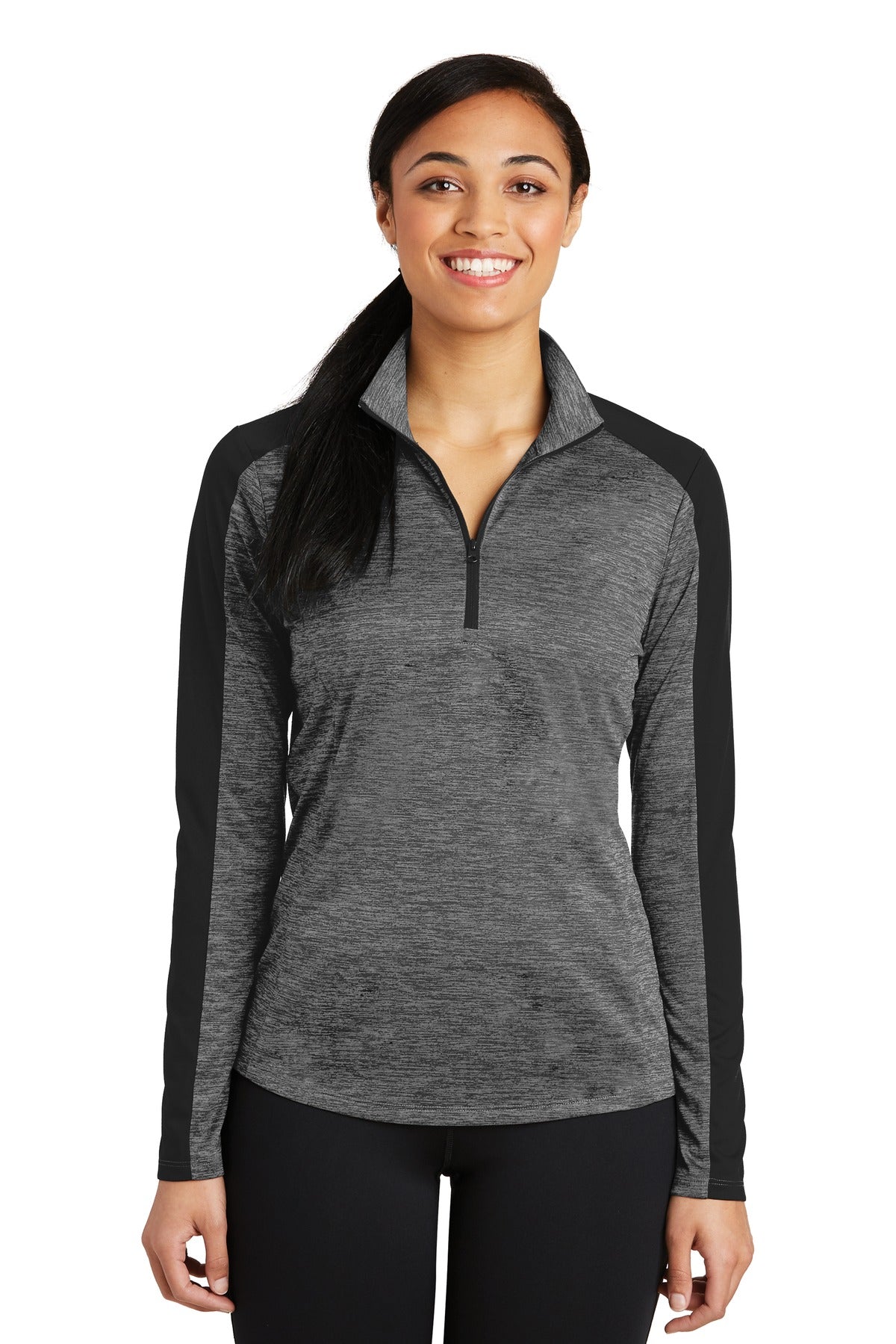 Sport-Tek® Women's PosiCharge® Electric Heather Colorblock 1/4-Zip Pullover LST397