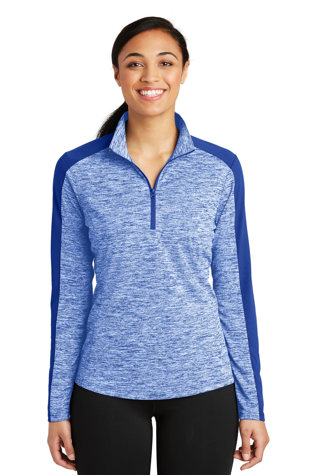 Sport-Tek® Women's PosiCharge® Electric Heather Colorblock 1/4-Zip Pullover LST397
