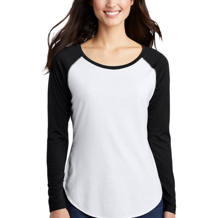 Sport-Tek  ®  Women's PosiCharge  ®  Long Sleeve Tri-Blend Wicking Scoop Neck Raglan Tee LST400LS