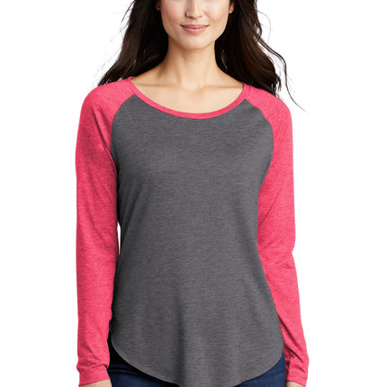 Sport-Tek  ®  Women's PosiCharge  ®  Long Sleeve Tri-Blend Wicking Scoop Neck Raglan Tee LST400LS