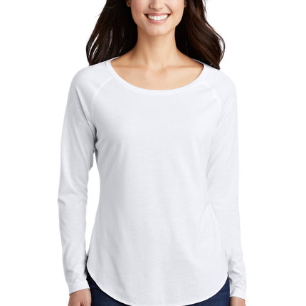 Sport-Tek  ®  Women's PosiCharge  ®  Long Sleeve Tri-Blend Wicking Scoop Neck Raglan Tee LST400LS