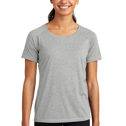 Sport-Tek  ®  Women's PosiCharge  ®  Tri-Blend Wicking Scoop Neck Raglan Tee. LST400
