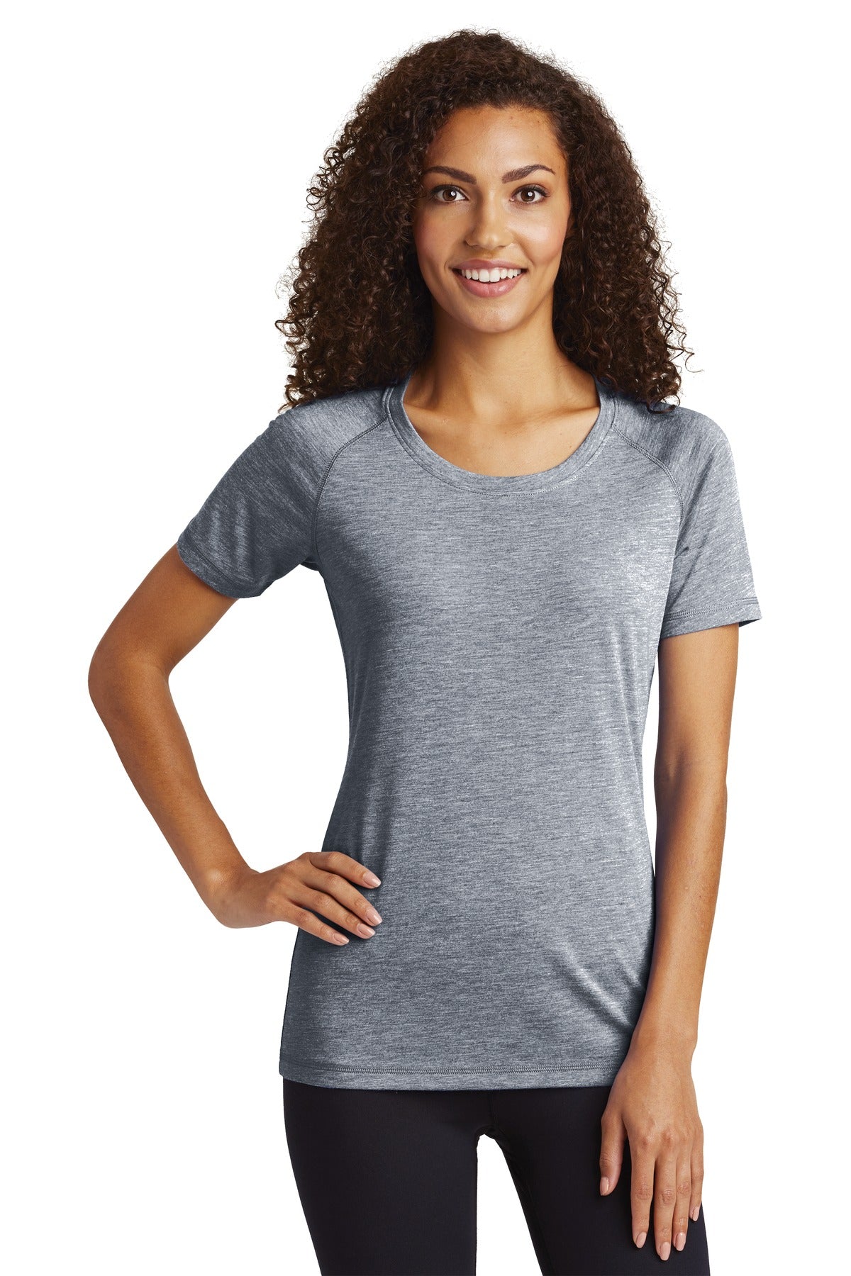 Sport-Tek ® Women's PosiCharge ® Tri-Blend Wicking Scoop Neck Raglan Tee LST400