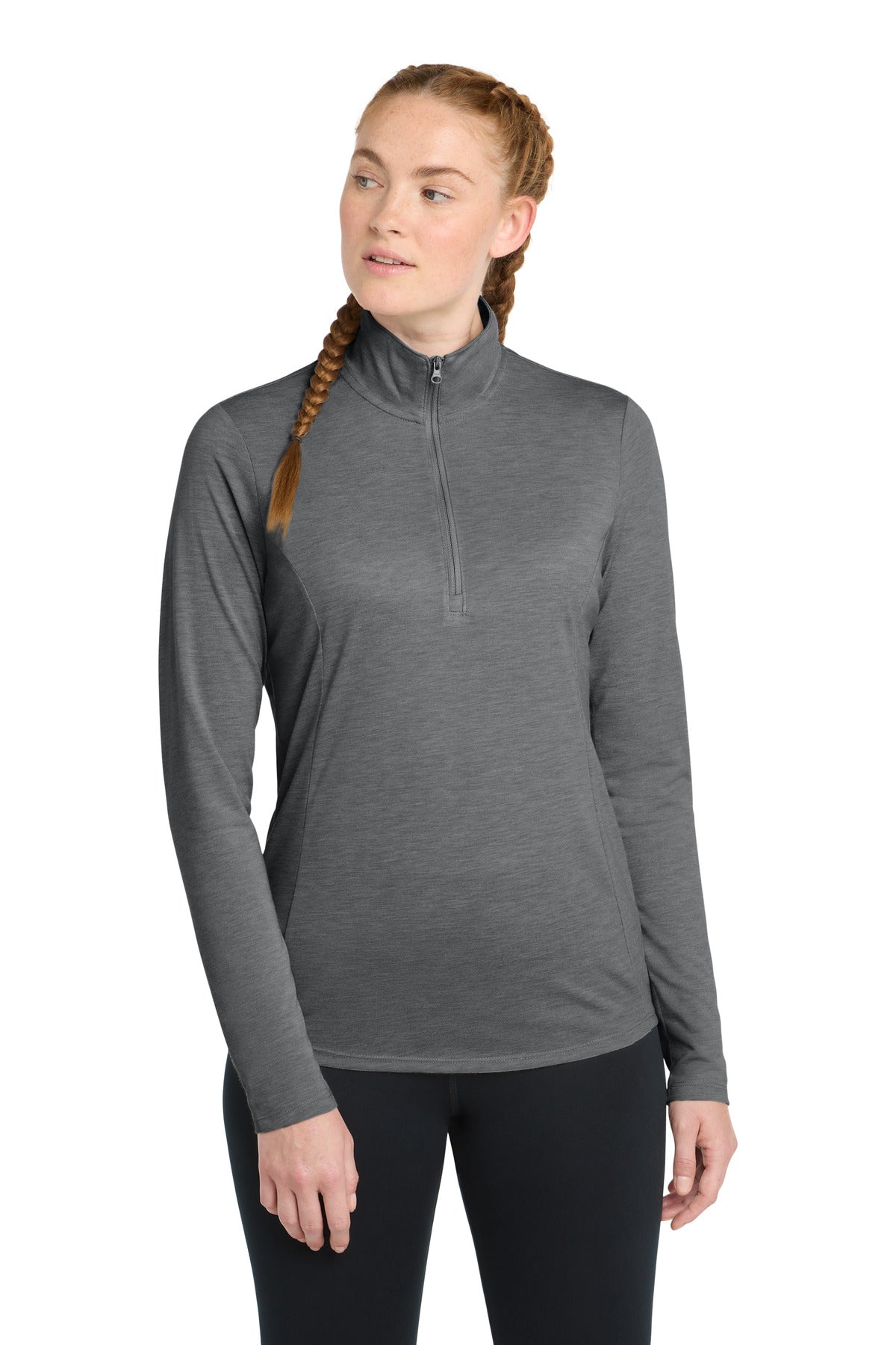 Sport-Tek ® Women's PosiCharge ® Tri-Blend Wicking 1/4-Zip Pullover LST407