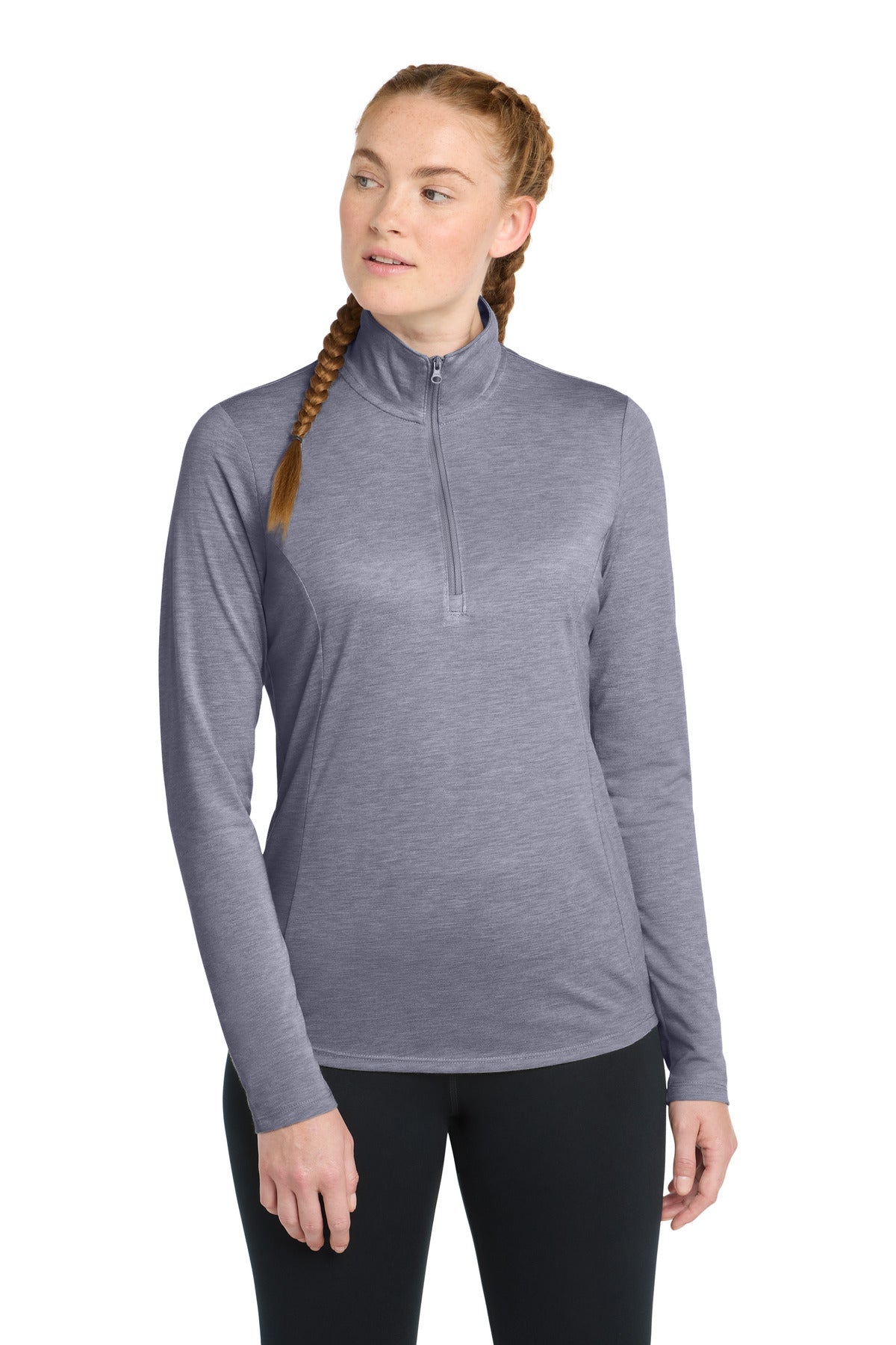 Sport-Tek ® Women's PosiCharge ® Tri-Blend Wicking 1/4-Zip Pullover LST407