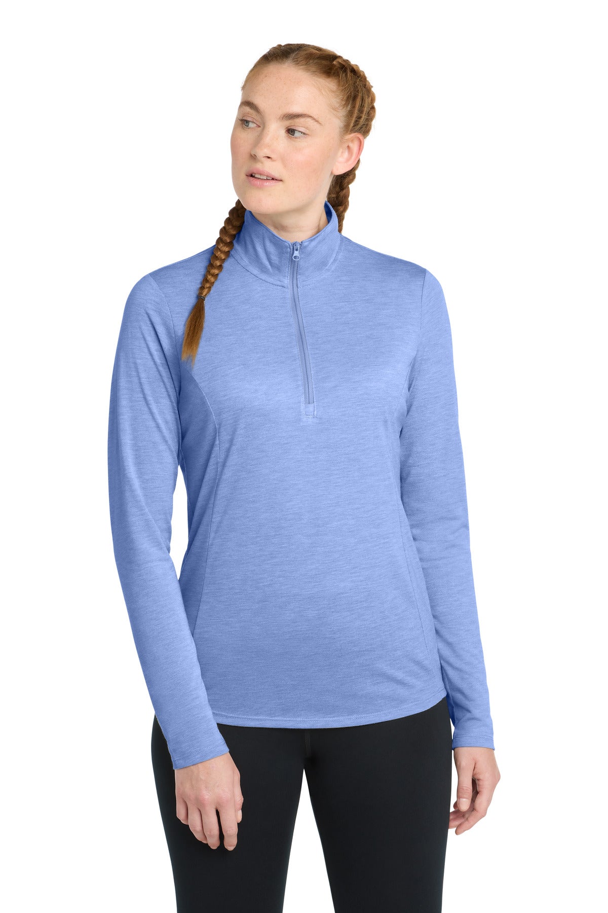 Sport-Tek ® Women's PosiCharge ® Tri-Blend Wicking 1/4-Zip Pullover LST407